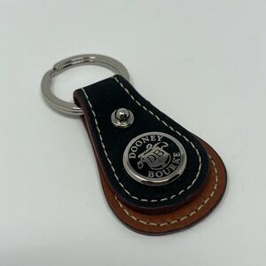 Dooney & Bourke Leather & Suede Keychain Fob - Black and Brown